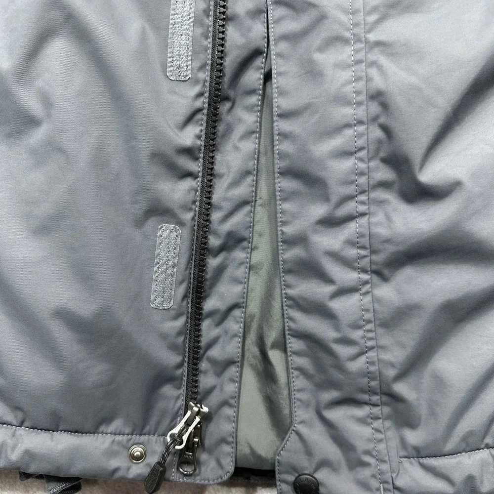 LL Bean Rugged Ridge Parka Medium Gray Ski Jacket Primaloft Tek Zip No Hood
